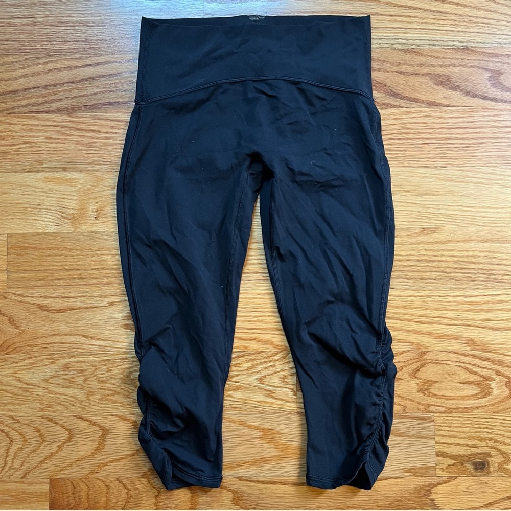 Ivivva black cinched crop leggings size 14